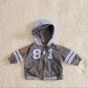 Guess 3-6m baby boy grey/blue 100% cotton jacket